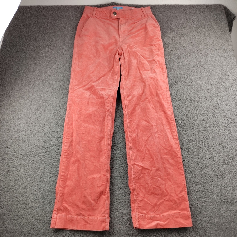 Draper James RSVP Coral Pink Corduroy Straight Leg Pants Womens Size 6 Stretch